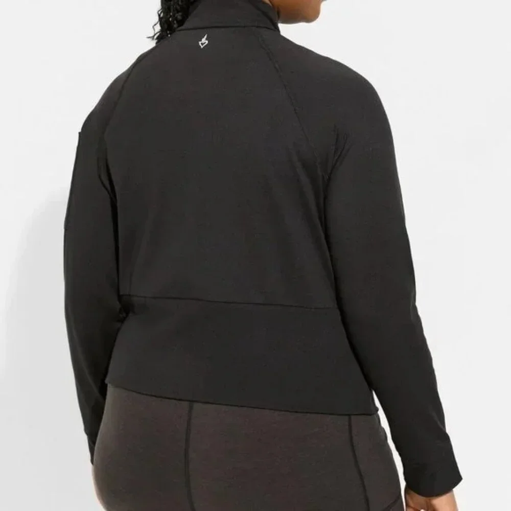 Torrid Womens Super Soft Black Performance Jersey Knit Funnel Neck Zip Jacket 1X - Picture 2 of 8